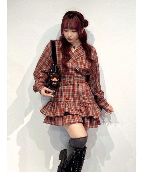 セール】ヘムフリルトレンチミニワンピース 春服 レンチコート