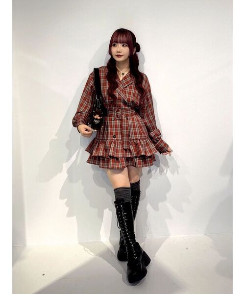 ヘムフリルトレンチミニワンピース 春服 レンチコート（ワンピース