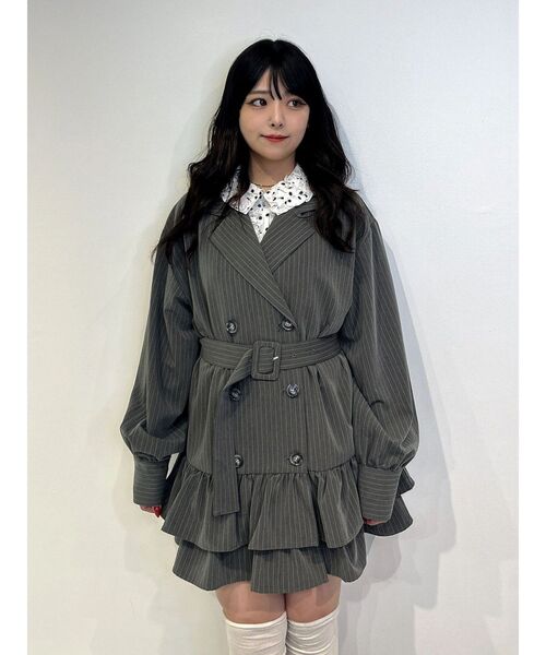 ヘムフリルトレンチミニワンピース（ワンピース）｜jouetie