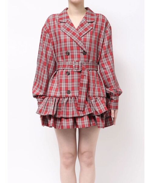 ヘムフリルトレンチミニワンピース（ワンピース）｜jouetie