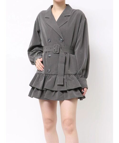 ヘムフリルトレンチミニワンピース（ワンピース）｜jouetie