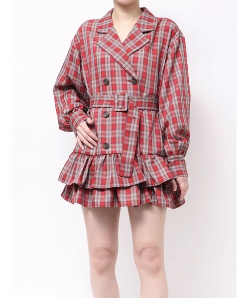 ヘムフリルトレンチミニワンピース（ワンピース）｜jouetie