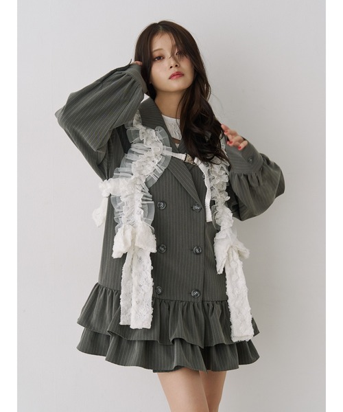 ヘムフリルトレンチミニワンピース（ワンピース）｜jouetie