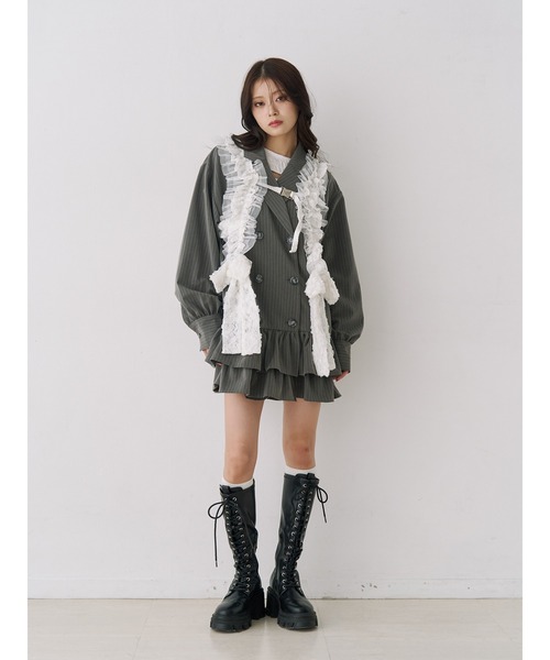 ヘムフリルトレンチミニワンピース（ワンピース）｜jouetie