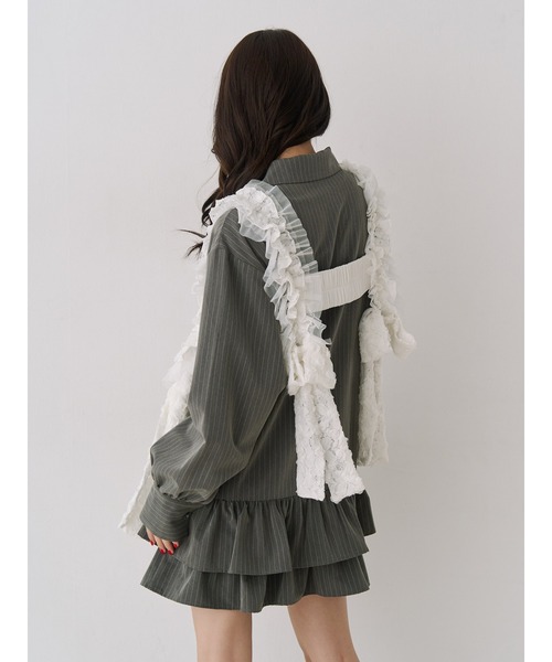 jouetie(ジュエティ)の「ヘムフリルトレンチミニワンピース 春服 赤チェック ベージュ グレー(ワンピース・レディース・グレー/レッド/ベージュ・MEDIUM)」の12枚目の写真