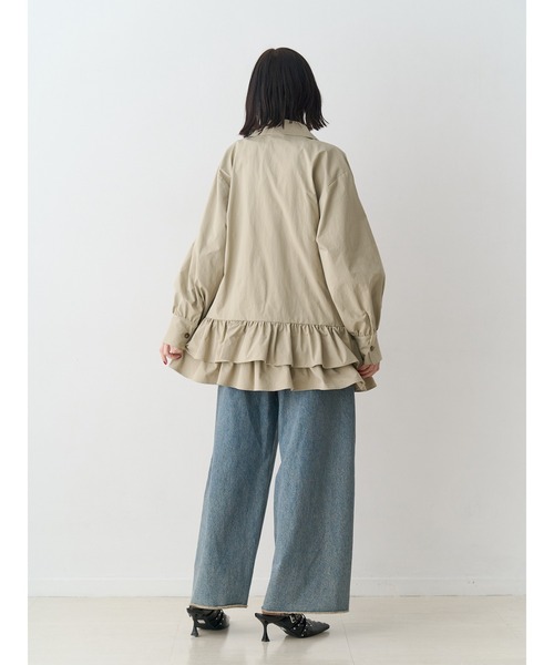 jouetie(ジュエティ)の「ヘムフリルトレンチミニワンピース 春服 赤チェック ベージュ グレー(ワンピース・レディース・グレー/レッド/ベージュ・MEDIUM)」の10枚目の写真