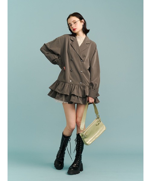 セール】ヘムフリルトレンチミニワンピース 春服 レンチコート