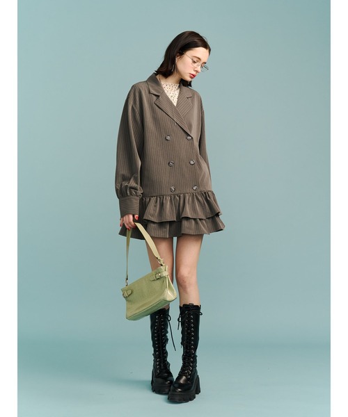 セール】ヘムフリルトレンチミニワンピース 春服 レンチコート