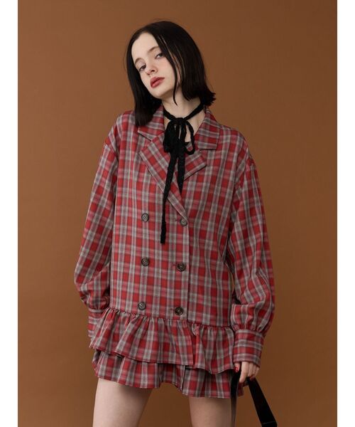 jouetie ヘムフリルトレンチミニワンピース セール】ヘムフリルトレンチミニワンピース 春服 レンチコート