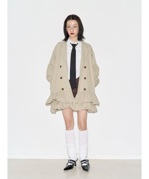 jouetie（ジュエティ）の「ヘムフリルトレンチミニワンピース 春服