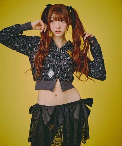 GALFY(ガルフィー)の「『GALFY/ガルフィー』フユGAL豹パーカー【Z】(パーカー・レディース・ブラック/ピンク/ベージュ・FREE)」の18枚目の写真