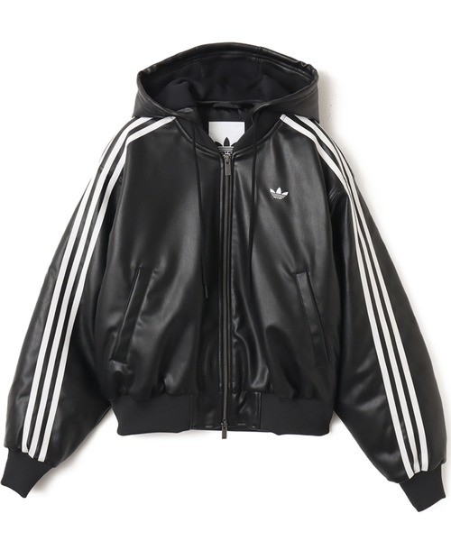 adidas(アディダス)の「adidas W PLEATHER JKT / アディダス ウィメンズ プレザー ジャケット(その他アウター・レディース・ブラック・S/3XL/XXL/XL/L/M)」の4枚目の写真