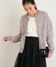 un dix cors | 《羽織るだけでこなれ感》モールジャガードZipカーディガン(カーディガン/ボレロ)