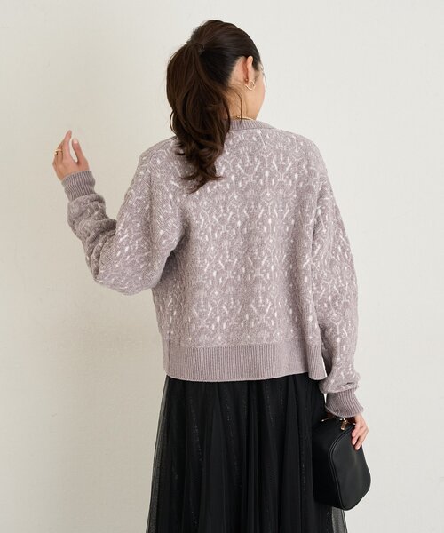 un dix cors（アンディコール）の「《羽織るだけでこなれ感》モールジャガードZipカーディガン（カーディガン/ボレロ・レディース・ホワイト系その他/ライトグレー・FREE）」の21枚目の写真