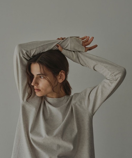 ETRE TOKYO（エトレトウキョウ）の「カフボタンロンTee（Tシャツ/カットソー・レディース・ホワイト/ライトグレー/ブルー・FREE）」の9枚目の写真