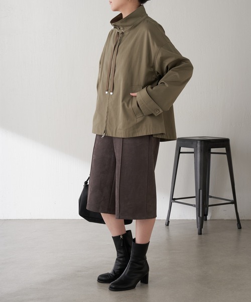 COLLAGE GALLARDAGALANTE(コラージュガリャルダガランテ)の「Q.anos/スエードハーフパンツ(その他パンツ・レディース・チャコールグレー/キャメル・FREE)」の12枚目の写真