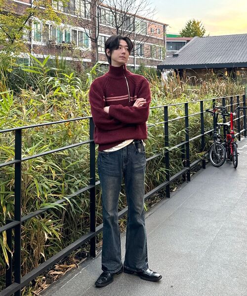 KICHUL(キチョル)の「DARK EYE BOOT CUT JEANS (INDIGO)(デニムパンツ・メンズ・その他・X-SMALL/SMALL/MEDIUM/LARGE)」の2枚目の写真