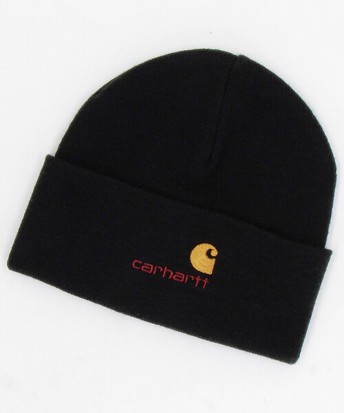 Carhartt（カーハート）の「CARHARTT/カーハート AMERICAN SCRIPT BEANIE アメリカンスクリプトビーニー（ニットキャップ/ビーニー・メンズ・ブラック/グレー/ナチュラル・ONE SIZE）」の2枚目の写真