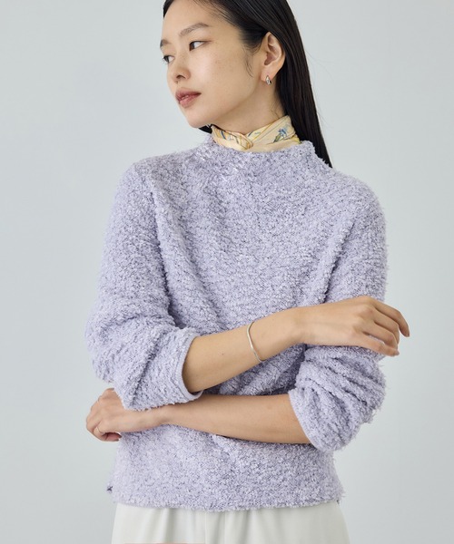 Coohem(コーヘン)の「【COOHEM(コーヘン)】COTTON FANCY YARN HIGH NECK KNIT(ニット/セーター・レディース・キナリ/ベージュ系その他/ダークラベンダー・FREE)」の3枚目の写真