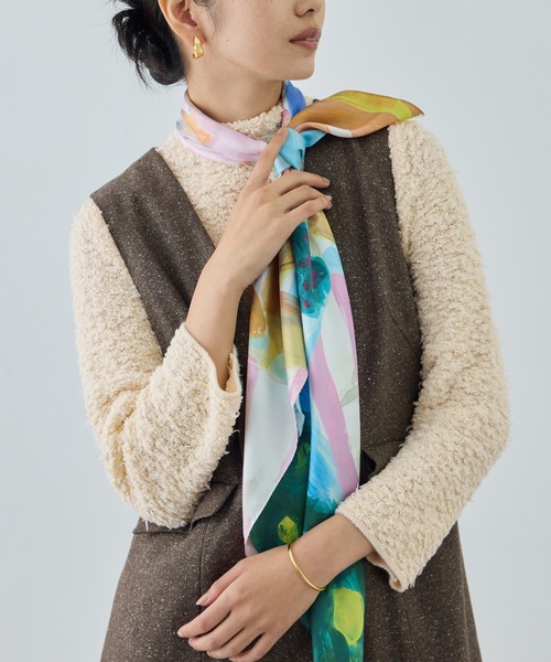 Coohem(コーヘン)の「【COOHEM(コーヘン)】COTTON FANCY YARN HIGH NECK KNIT(ニット/セーター・レディース・キナリ/ベージュ系その他/ダークラベンダー・FREE)」の1枚目の写真