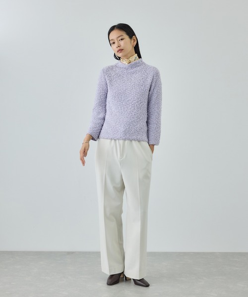 Coohem(コーヘン)の「【COOHEM(コーヘン)】COTTON FANCY YARN HIGH NECK KNIT(ニット/セーター・レディース・キナリ/ベージュ系その他/ダークラベンダー・FREE)」の5枚目の写真