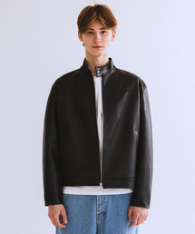 RG Synthetic Leather Moto Jacket (Black)