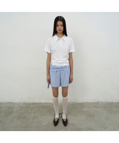 LCDC TM(エルシーディーシーティーエム)の「OPEN COLLAR TOP (WHITE)(Tシャツ/カットソー・レディース・ホワイト・SMALL/MEDIUM)」の1枚目の写真