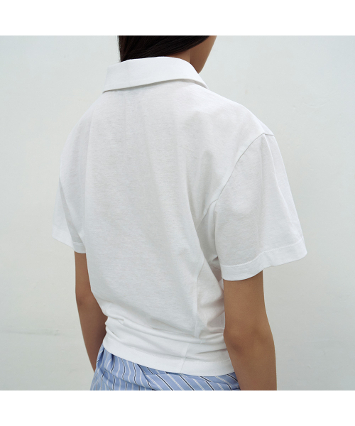 LCDC TM(エルシーディーシーティーエム)の「OPEN COLLAR TOP (WHITE)(Tシャツ/カットソー・レディース・ホワイト・SMALL/MEDIUM)」の5枚目の写真