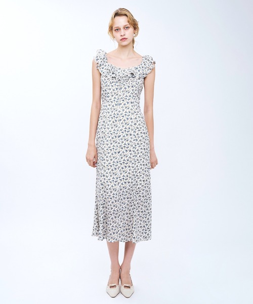 DEICY（デイシー）の「ローズフリルワンピース（ワンピース・レディース・ブルー/ラベンダー/ピンク・0/1）」の2枚目の写真