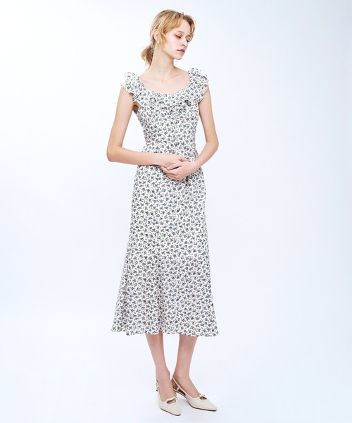 DEICY（デイシー）の「ローズフリルワンピース（ワンピース・レディース・ブルー/ラベンダー/ピンク・0/1）」の4枚目の写真