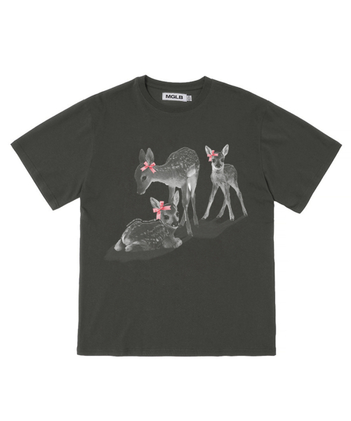 MATCHGLOBE(マッチグローブ)の「リボンシカオーバーサイズTシャツ(ダークグレー)(Tシャツ/カットソー・レディース・その他・FREE)」の2枚目の写真