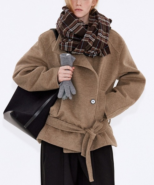 ローウエストベルト ダウン入りウールコート FD25W228【Fano Studios