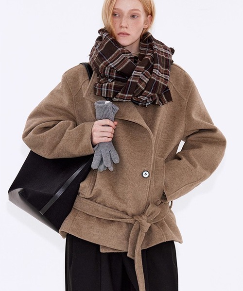 ローウエストベルト ダウン入りウールコート FD25W228【Fano Studios