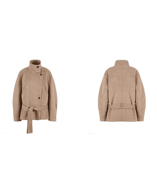 セール】ローウエストベルト ダウン入りウールコート FD25W228【Fano