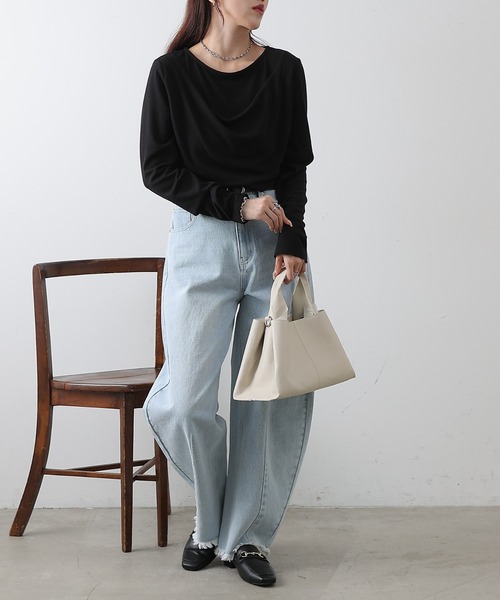 COLONY 2139(コロニートゥーワンスリーナイン)の「レイヤード風カットトップス(Tシャツ/カットソー・レディース・ホワイト/ブラック/グレー・FREE)」の15枚目の写真