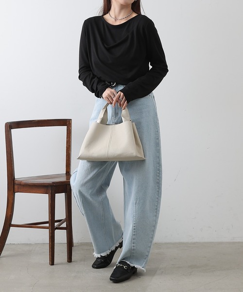 COLONY 2139(コロニートゥーワンスリーナイン)の「レイヤード風カットトップス(Tシャツ/カットソー・レディース・ホワイト/ブラック/グレー・FREE)」の13枚目の写真