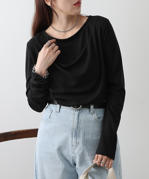 COLONY 2139(コロニートゥーワンスリーナイン)の「レイヤード風カットトップス(Tシャツ/カットソー・レディース・ホワイト/ブラック/グレー・FREE)」の12枚目の写真