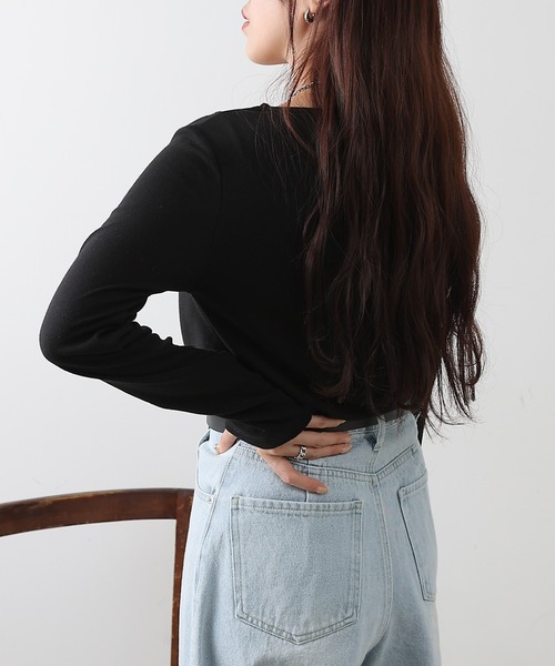 COLONY 2139(コロニートゥーワンスリーナイン)の「レイヤード風カットトップス(Tシャツ/カットソー・レディース・ホワイト/ブラック/グレー・FREE)」の11枚目の写真