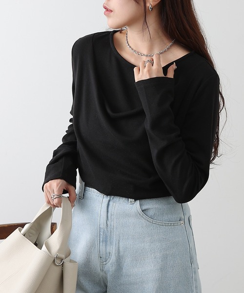 COLONY 2139(コロニートゥーワンスリーナイン)の「レイヤード風カットトップス(Tシャツ/カットソー・レディース・ホワイト/ブラック/グレー・FREE)」の10枚目の写真