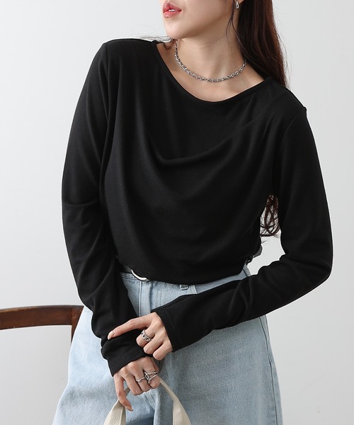 COLONY 2139(コロニートゥーワンスリーナイン)の「レイヤード風カットトップス(Tシャツ/カットソー・レディース・ホワイト/ブラック/グレー・FREE)」の9枚目の写真