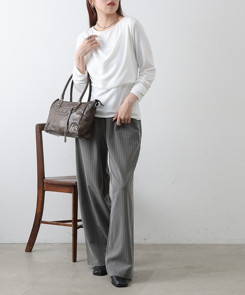 COLONY 2139(コロニートゥーワンスリーナイン)の「レイヤード風カットトップス(Tシャツ/カットソー・レディース・ホワイト/ブラック/グレー・FREE)」の7枚目の写真