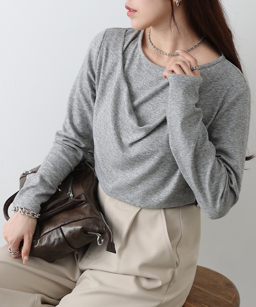 COLONY 2139(コロニートゥーワンスリーナイン)の「レイヤード風カットトップス(Tシャツ/カットソー・レディース・ホワイト/ブラック/グレー・FREE)」の16枚目の写真