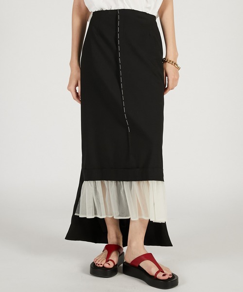 PRANK PROJECT(プランクプロジェクト)の「【2026Spring Pre-Order】エラーヘムスカート / Helter-skelter Skirt(スカート・レディース・ブラック/マルチ・36/38)」の2枚目の写真