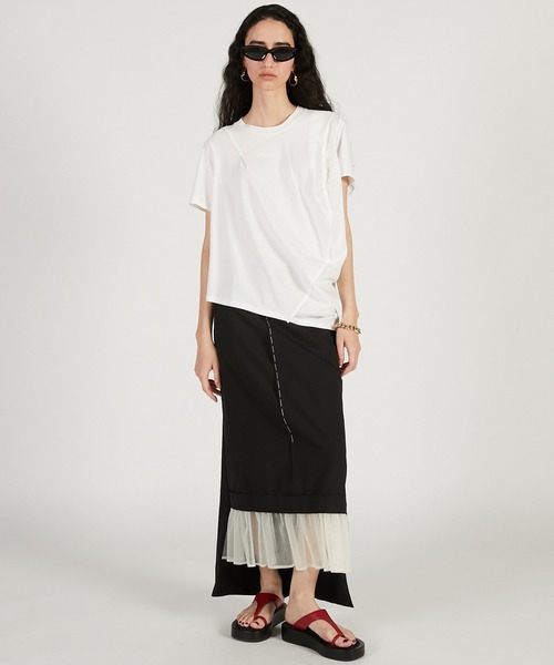 PRANK PROJECT(プランクプロジェクト)の「【2026Spring Pre-Order】エラーヘムスカート / Helter-skelter Skirt(スカート・レディース・ブラック/マルチ・36/38)」の3枚目の写真