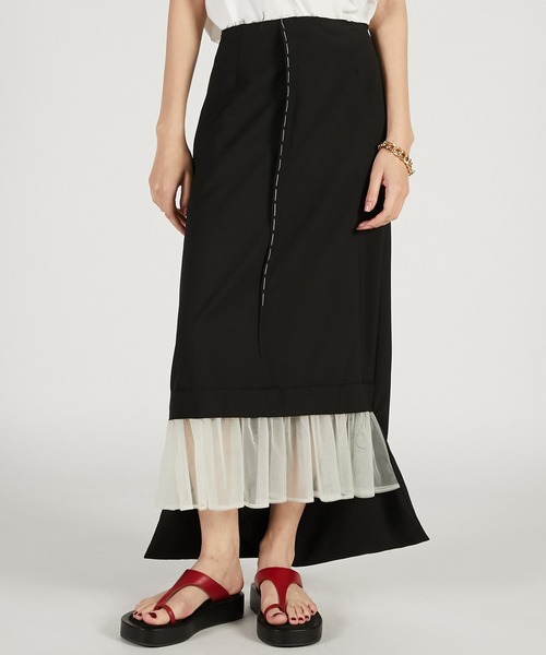 PRANK PROJECT(プランクプロジェクト)の「【2026Spring Pre-Order】エラーヘムスカート / Helter-skelter Skirt(スカート・レディース・ブラック/マルチ・36/38)」の4枚目の写真