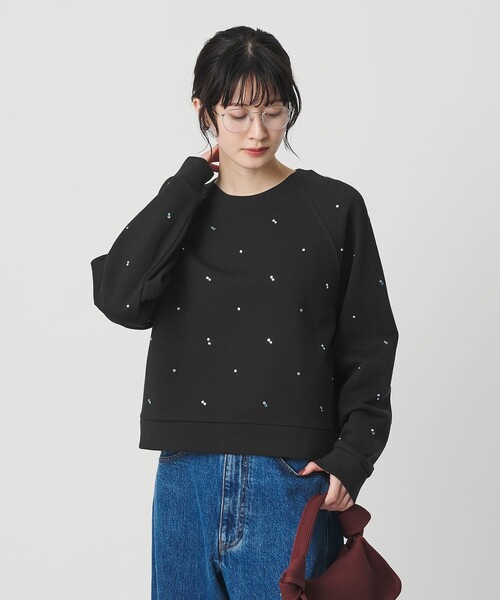 mickey 様BEAUTY&YOUTH ラインストーン スウェットプルオーバー コットン裏毛 ラインストーン スウェットプルオーバー（スウェット