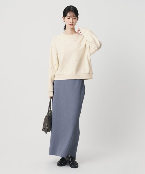 コットン裏毛 ラインストーン スウェットプルオーバー（スウェット