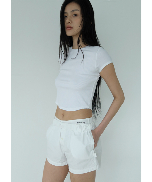 MINA SONG(ミナソン)の「ESSENTIAL COTTON SHORTS- WHITE(その他パンツ・レディース・その他・FREE)」の2枚目の写真