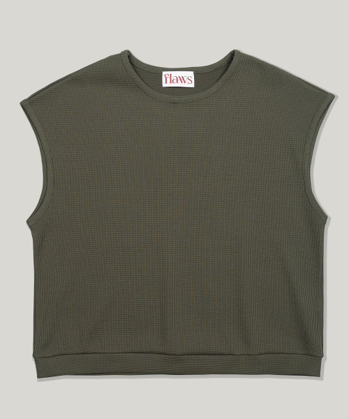 FLAWSROOM（フローズルーム）の「Soft Waffle Sleeveless [KHAKI]（Tシャツ/カットソー・メンズ・その他・MEDIUM/LARGE）」の2枚目の写真