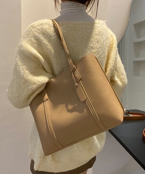 VIBGYOR(ヴィブジョー)の「urbanfemine./A4サイズ収納 合成皮革トートバッグ U7593(トートバッグ・レディース・ホワイト/ブラウン/ベージュ/ブラック・FREE)」の9枚目の写真